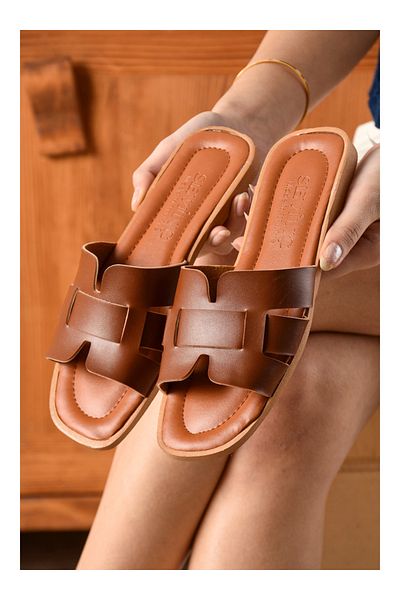 FootFrenzy Women's Daily Stylish Faux Leather Slippers, Comfortable & Soft Lightweight Bundle Guest Deniz Home