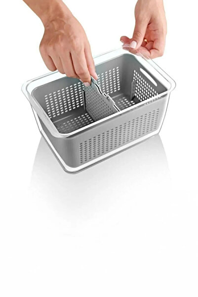 Arar Home 4-Piece 9 Liter Strainer Compartment Organizer Refrigerator Airtight Storage Container