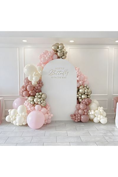 Parti Setim Gold Chrome / Macaron Pink / Rosewood / White Balloon Chain Set of 60