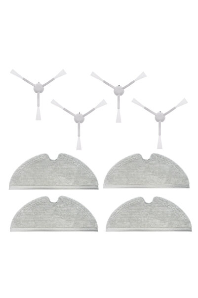 ROPALDE Set de 8 perii laterale albe și cârpă de mop compatibile cu aspirator...