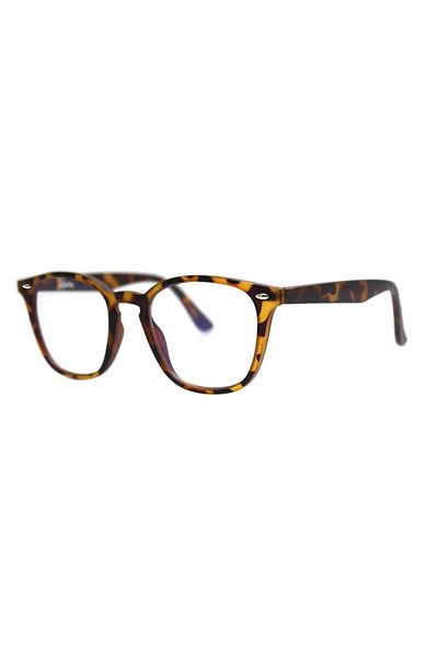 elkumoda Unisex Retro Tortoise Patterned Transparent Glass Sunglasses Trend Model