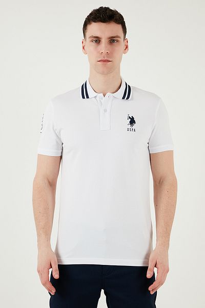 U.S. Polo Assn. ΒΑΣΗ. Πόλο Βαμβακερό μπλουζάκι με κουμπιά με κουμπιά πόλο ανδρικό μπλουζάκι με λαιμόκοψη G081GL 0112084093