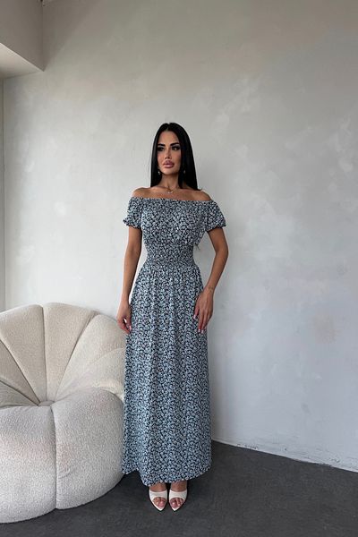 kamacibutik Madonna Collar Floral Patterned Dress (Standard Size S/M/L Compatible)