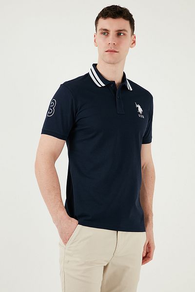 U.S. Polo Assn. U.S. Polo Cotton Slim Fit Buttoned Polo Neck t Shirt Men's Polo Neck t Shirt G081Gl 0112084093