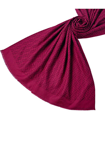 mim eşarp Işıl İpek - Cotton Jacquard F Pattern Shawl 75X190 cm