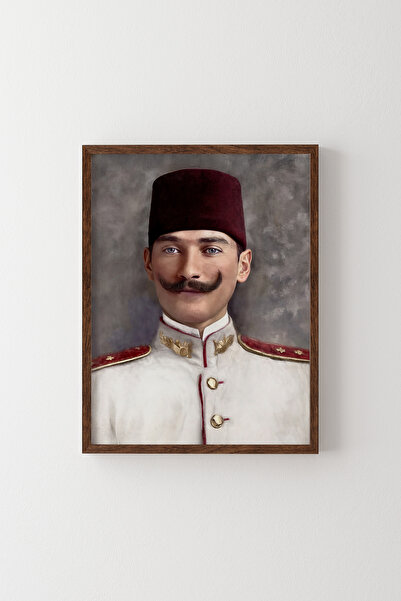 epiqart صورة أتاتورك - إطار خشبي منقوش