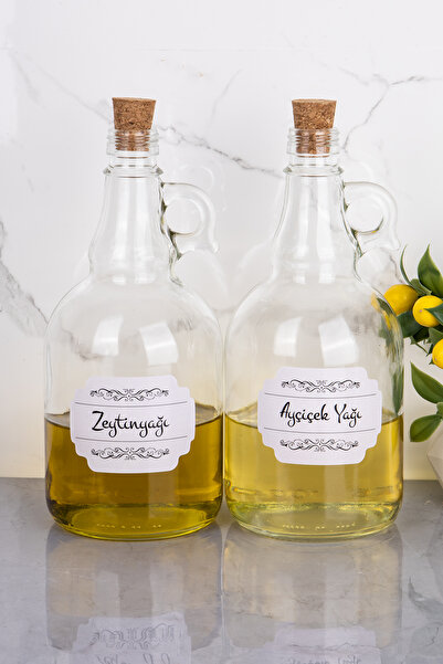 MODA OZY 2'li Mantar Tıpalı 1000 ml Cam Yağdanlık Ayçiçek Yağı/zeytin Yağı Şişesi