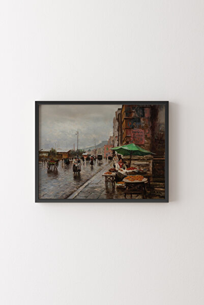 epiqart Naples, Sunday Road - Black Frame