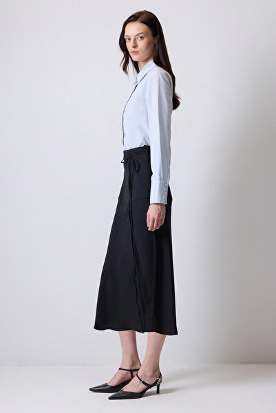 Touché Privé Satin Skirt with Belt