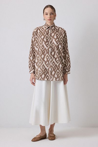 Touché Privé Cămașă oversize cu model 100% bumbac