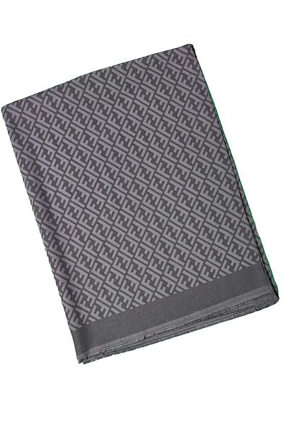 mim eşarp Işıl İpek - Cotton Jacquard F Pattern Shawl 75X190 cm