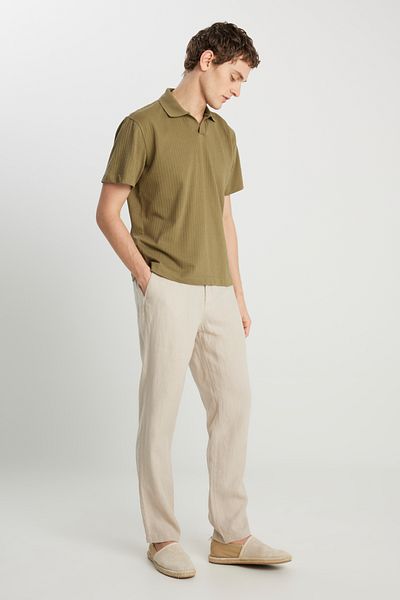 WRANGLER Regular Fit Normal Waist Straight Leg Linen Trousers Men's Pants W 2510479614