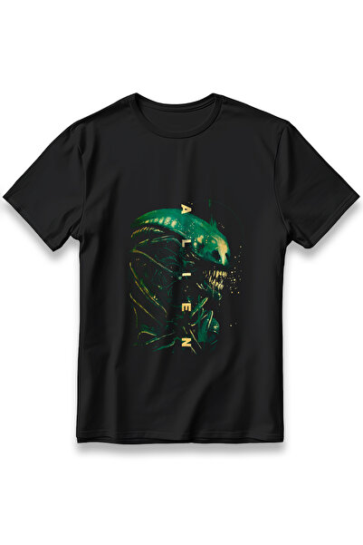 EZG Business Μπλουζάκι ταινίας Alien Unisex 100% βαμβακερό άνετο κανονικό μαύ...