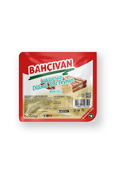 ZAYKA Bahçıvan Yarım Yağlı Laktozsuz Dilimli Tost Peyniri 225g