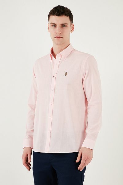 U.S. Polo Assn. Ανδρικό πουκάμισο με λογότυπο 100% πούλια κανονική εφαρμογή με κουμπιά G081GL 0042084002