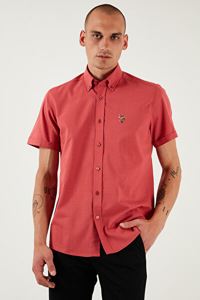 U.S. Polo Assn. U.S. Polo % 100 Pamuk Regular Fit Düğmeli Yaka Logolu Gömlek Erkek GÖMLEK G081GL0042083854