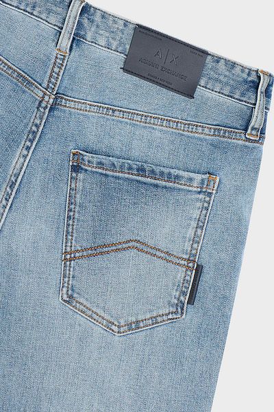 Armani Exchange Ripped Stretch Cotton Skinny Fit Regular Waist Skinny Leg Jeans Men's Jeans Xm000