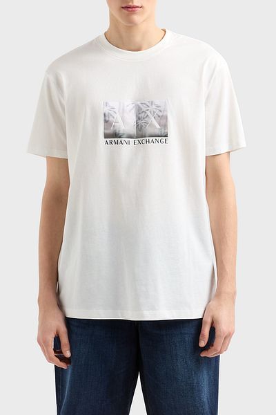 Armani Exchange Printed 100% Cotton Regular Fit Crew Neck t Shirt Men's t Shirt