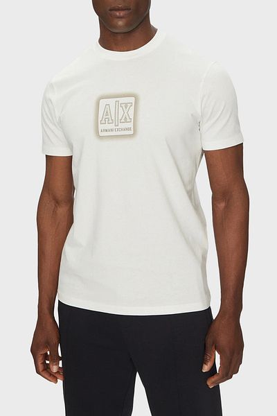 Armani Exchange Tricou pentru bărbați, din bumbac, cu logo-ul în relief, cu croiala normală