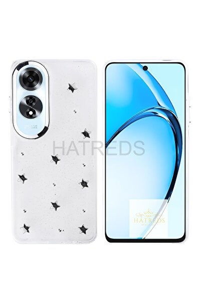 Hatreds Oppo A60 Kılıf Kamera Koruma Çıkıntılı Metalik Çıkartma Figürlü Şeffa...