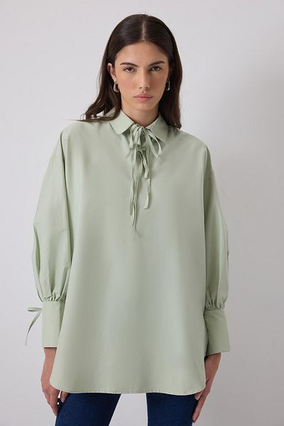 Touché Privé 100% Cotton Piping Shirt Collar Tunic