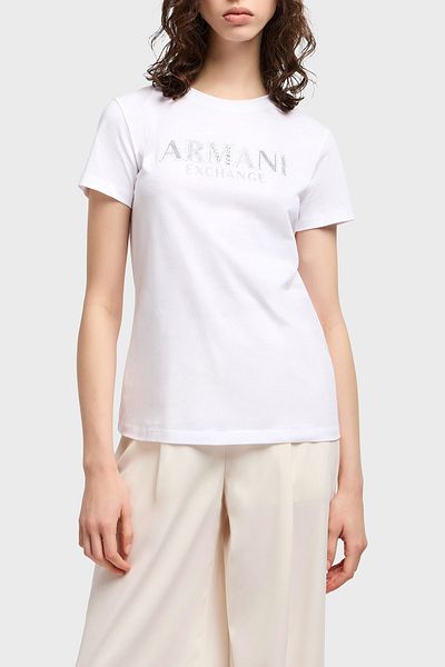 Armani Exchange Armani Exchage 100% Cotton Regular Fit Crew Neck Logo t Shirt t Shirt Xw 000387   Af10354 U