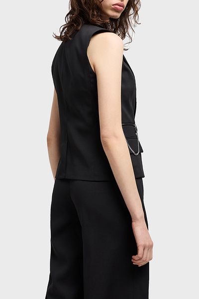 Armani Exchange سترة ذات ياقة أحادية وقصة عادية مع تفاصيل سلسلة YELEK XW 000435   AF12749 UC001