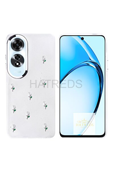 Hatreds Oppo A60 Kılıf Kamera Koruma Çıkıntılı Metalik Çıkartma Figürlü Şeffa...