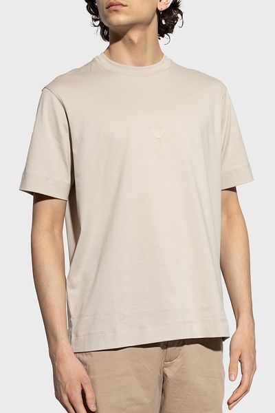 Emporio Armani Embossed Logo 100% Cotton Regular Fit Crew Neck t Shirt Men's t Shirt Em 001040