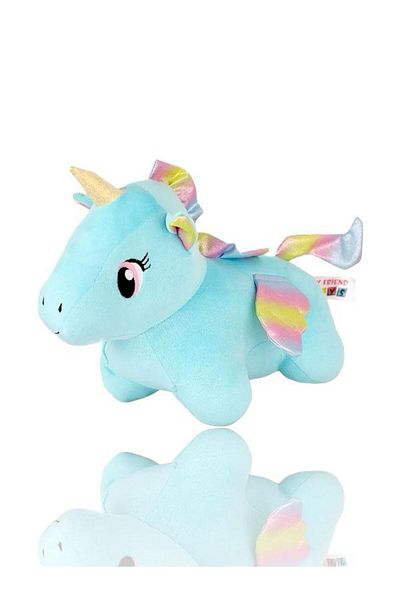 SAZE 5018 Velvet Blue Unicorn Toy Plush