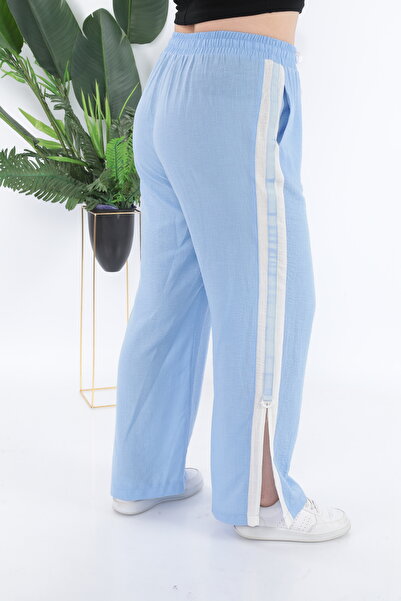 EXİTLİNE Kadın Yanları Özel Şeritli Yazlık Eşofman Alt