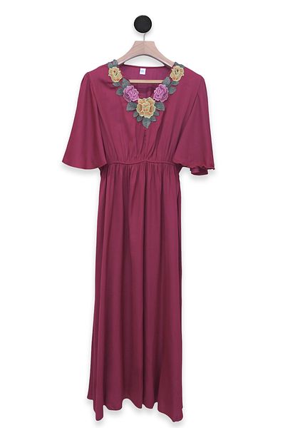 Lilo Co Floral Embroidered Maxi Dress
