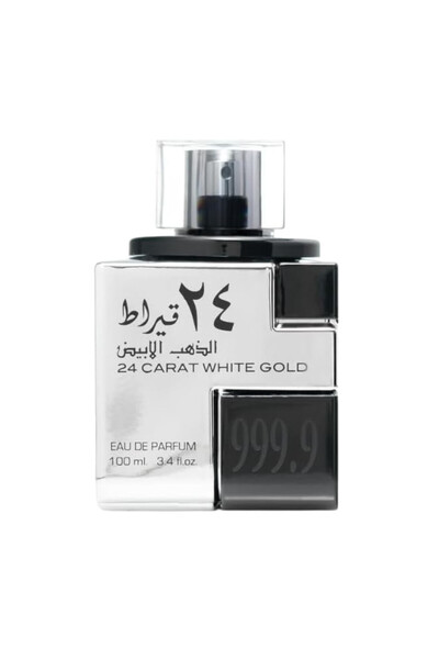 lattafa بخاخ ماء عطر من الذهب الأبيض عيار 24 قيراطًا، 100 مل
