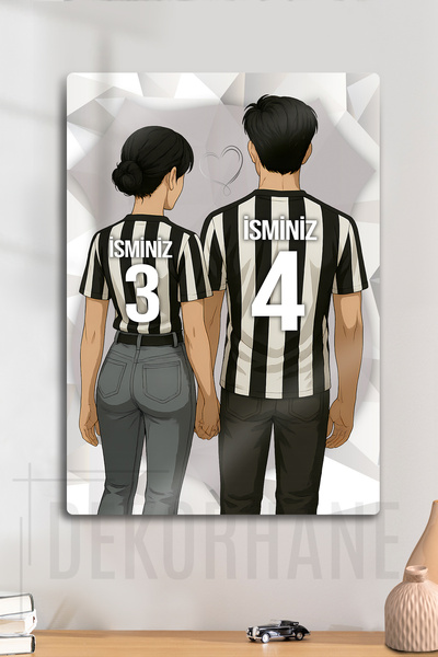 DekorHane Metal Baskı - Kişiye Özel, Taraftar Sevgili Tablosu