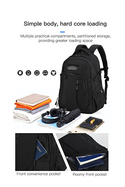 ETG Men's Fashion Business Travel Casual Backpack 33*19*49CM