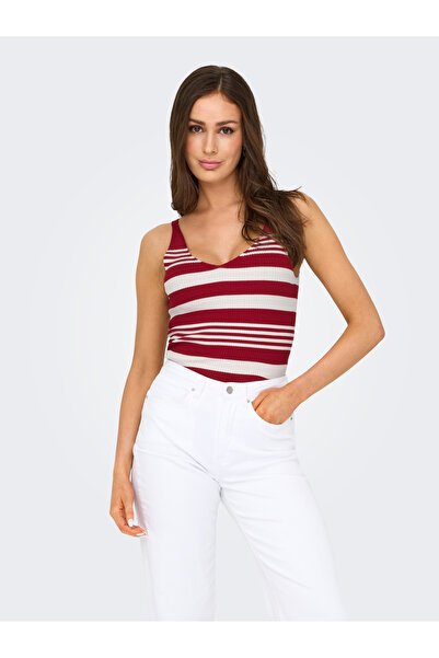 ONLY Onlorvieto sl stripe v-neck mm knt