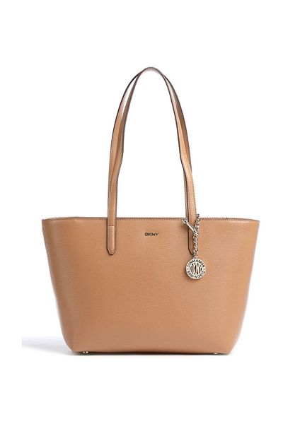 Dkny Jasnobrązowa skórzana torba na ramię - 39x24x10 cm R74A3014CSH