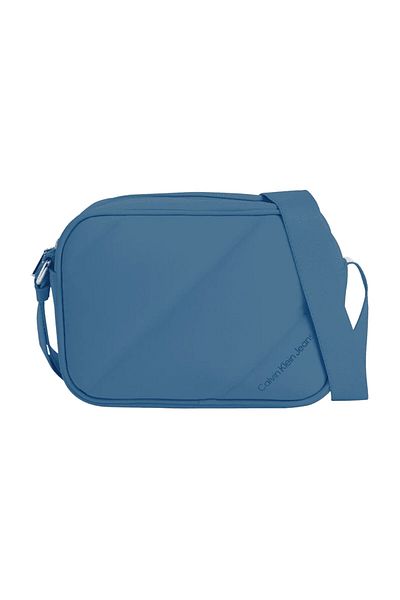 Calvin Klein Damen-Schultertasche aus 100 % Polyester mit Logo, wasserdicht, Blau, K60K 611821 -CEZ