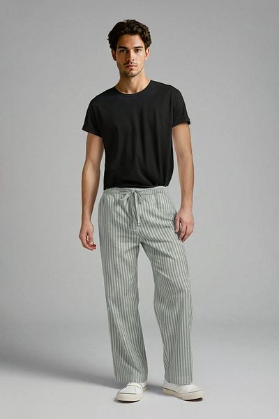 Trendyol Collection Πιτζάμες με φαρδιά υφασμένα χακί παντελόνια TMNSS25PJ00000
