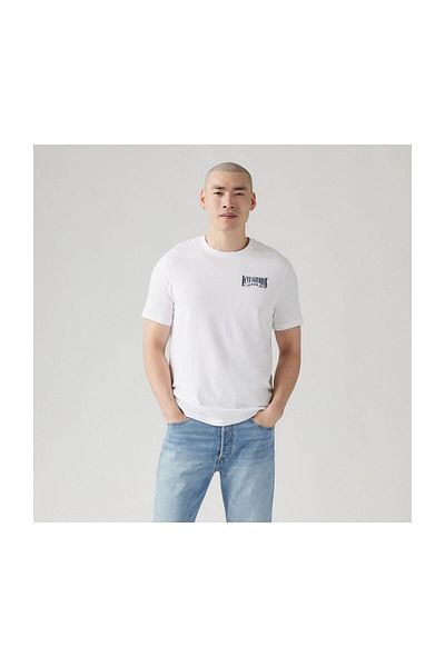 Levi's Tricou grafic cu gât crew Brin Music Inspire Tricou alb pentru bărbați 22491-1855
