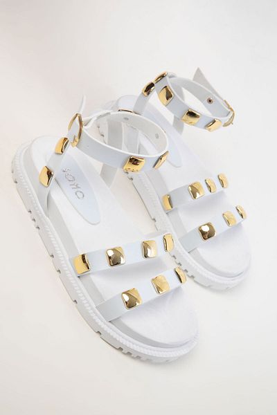 SOHO Weiße Damensandalen 20493