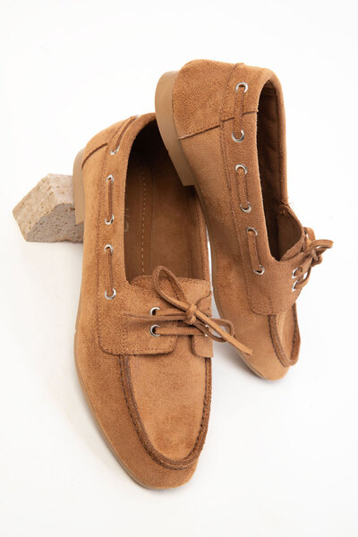 SOHO Светлокафяви велурени дамски обувки 20481