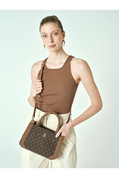 Pierre Cardin Geantă de umăr pentru femei Monogram maro 05PO25Y2067