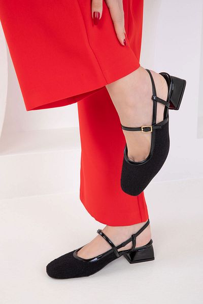 SOHO 20487 Schwarzes Lackleder – Schwarze klassische Damenschuhe mit Absatz