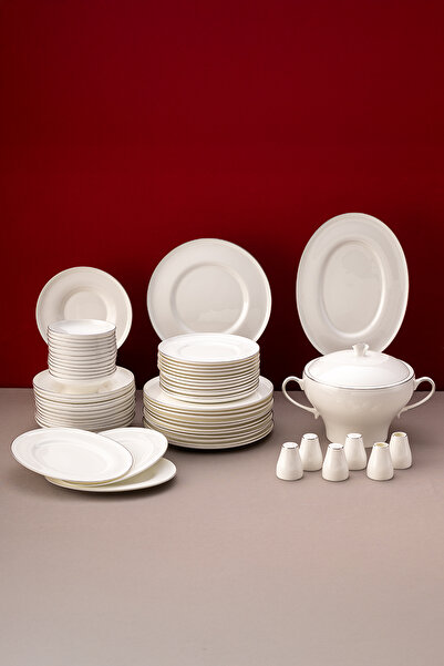 Emsan Alicia Fine Bone 60 Parça 12 Kişilik Yemek Takımı Yuvarlak Platin