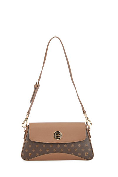 Pierre Cardin Braune Damen-Umhängetasche mit Monogramm