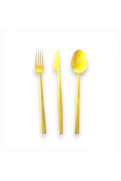 Aryıldız Trendy Prestige 84 Piece Pvd Gold Cutlery Set