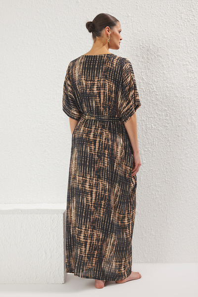 Trendyol Collection Maxi Size Tie-Dye Patterned Beach Kimona and Kaftan - Tbess25Km00027