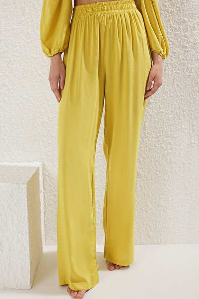 Trendyol Collection Zöld, sima szövésű, felköthető blúz nadrágkosztüm TBESS23AU00072