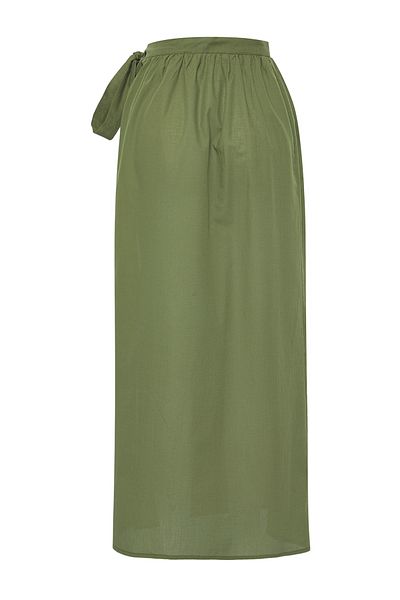 Trendyol Collection Khakifarbener Maxi-Strandpareo aus 100 % Baumwolle TBESS25PR00012
